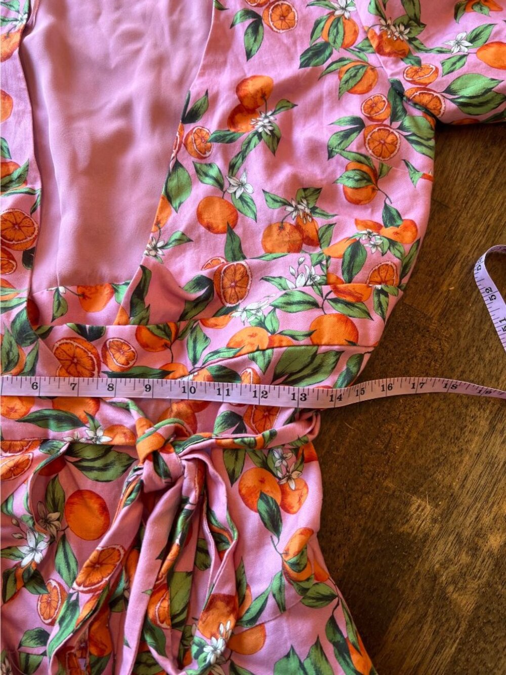 Finders Keepers Aranciata Orange Print Wrap Dress Mini Ruffle Puff Short Sleeve - Picture 10 of 11
